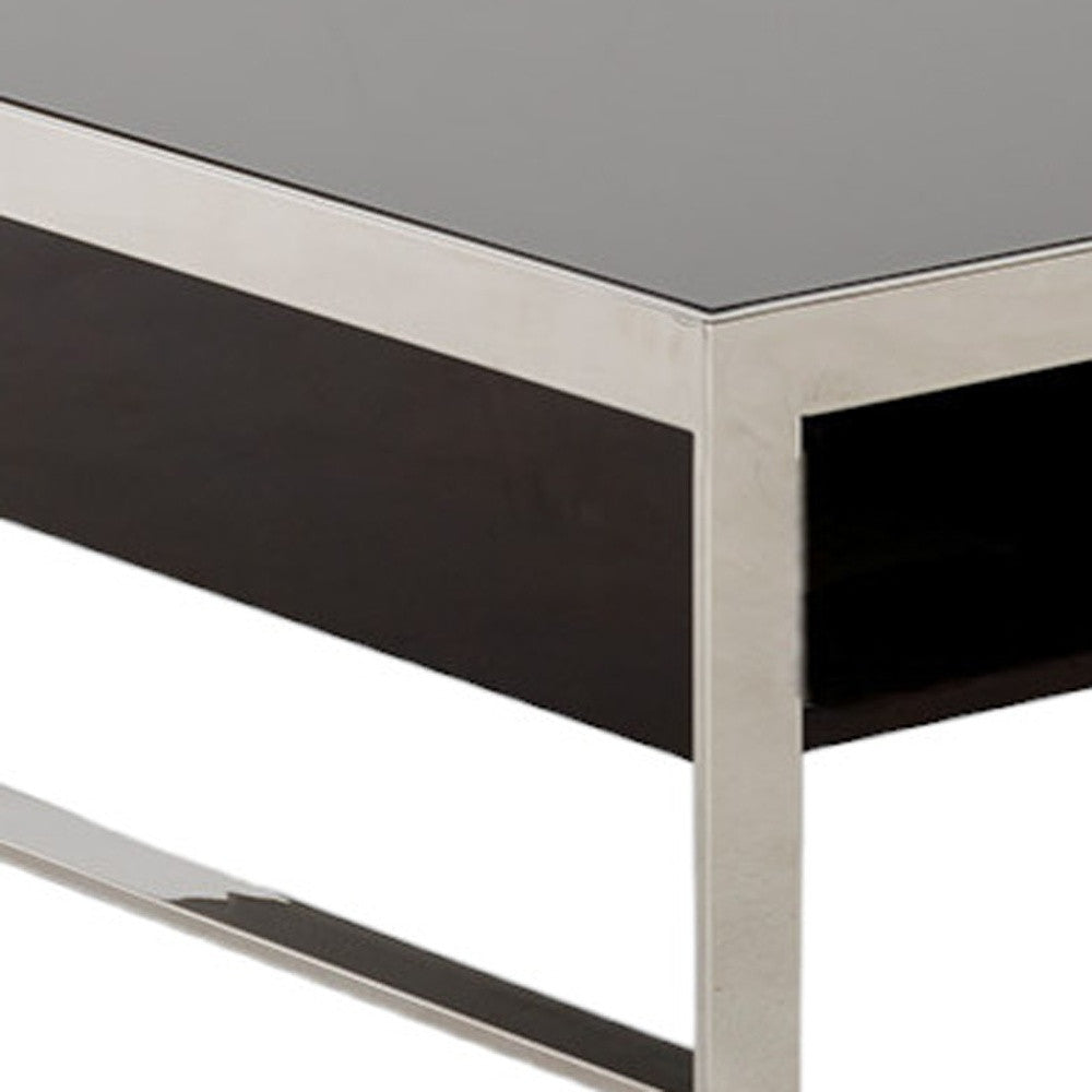 Ebony Lacquer Mdf & Steel Coffee Table