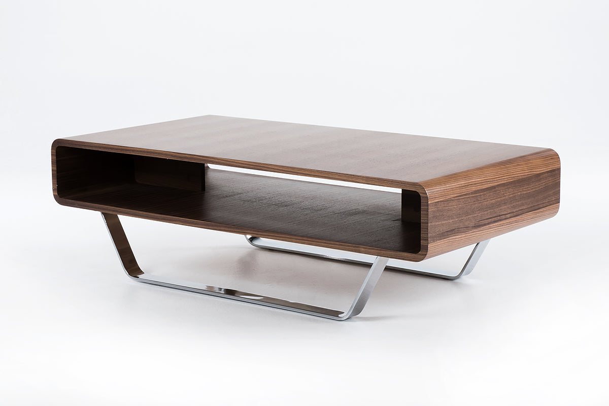 Walnut Veneer & Steel Coffee Table