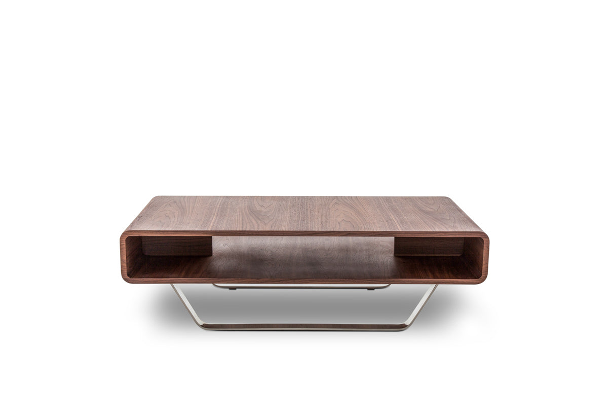 Walnut Veneer & Steel Coffee Table