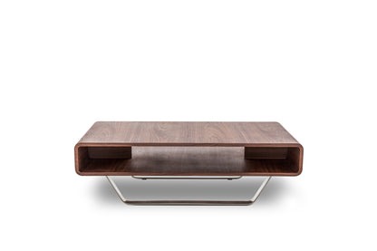 Walnut Veneer & Steel Coffee Table