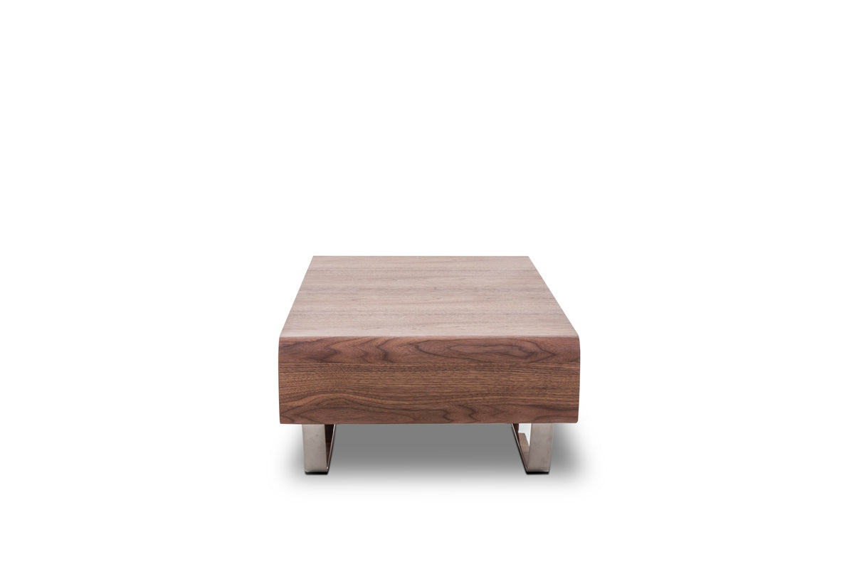Walnut Veneer & Steel Coffee Table