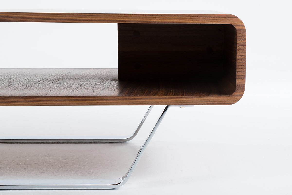 Walnut Veneer & Steel Coffee Table
