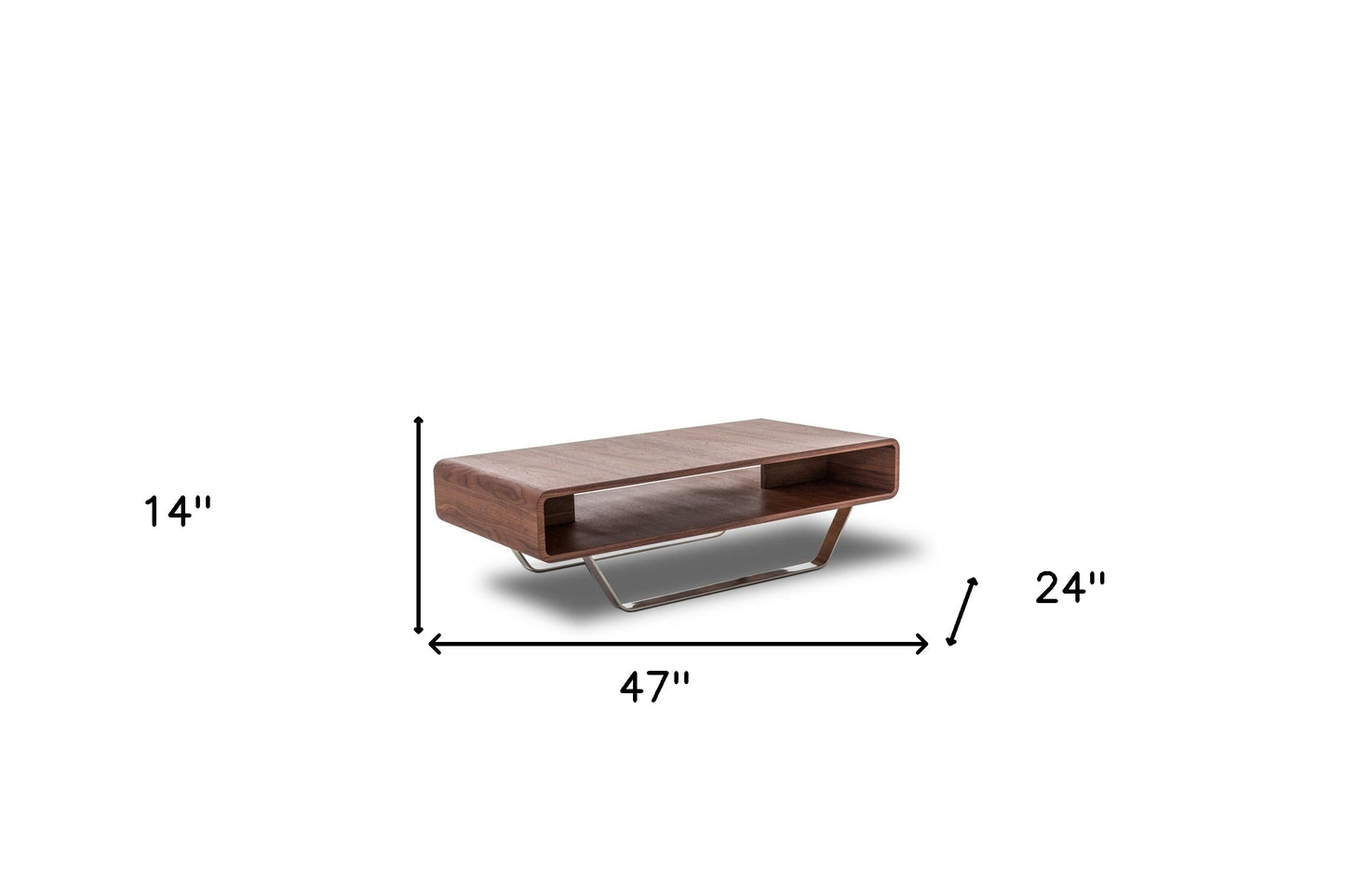 Walnut Veneer & Steel Coffee Table