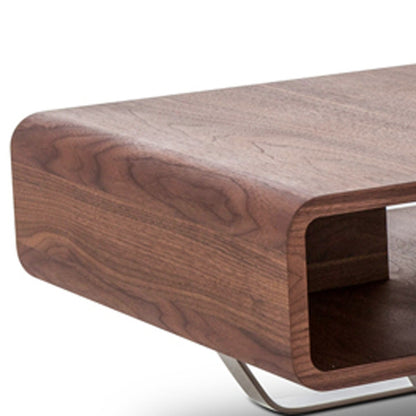 Walnut Veneer & Steel Coffee Table