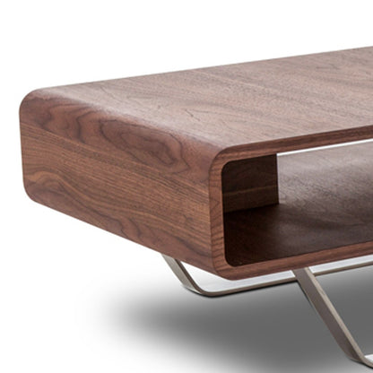 Walnut Veneer & Steel Coffee Table