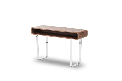 Walnut Veneer Steel & MDF Console Table