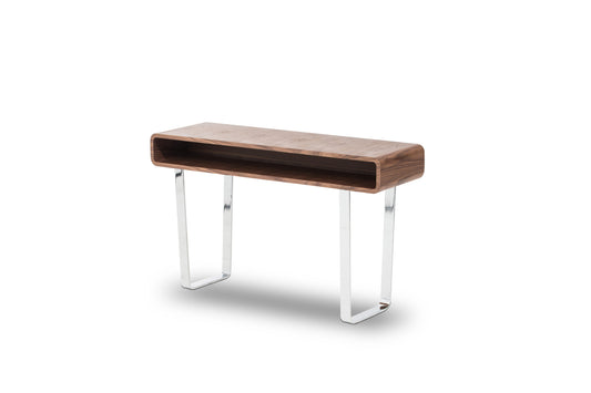 Walnut Veneer Steel & MDF Console Table