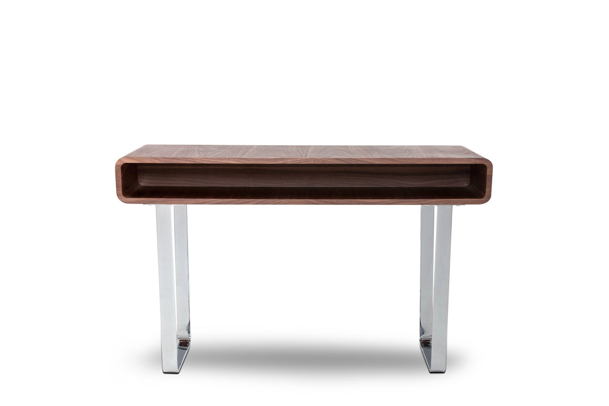 Walnut Veneer Steel & MDF Console Table