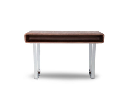 Walnut Veneer Steel & MDF Console Table