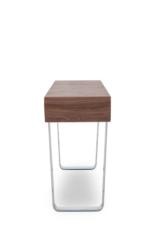 Walnut Veneer Steel & MDF Console Table
