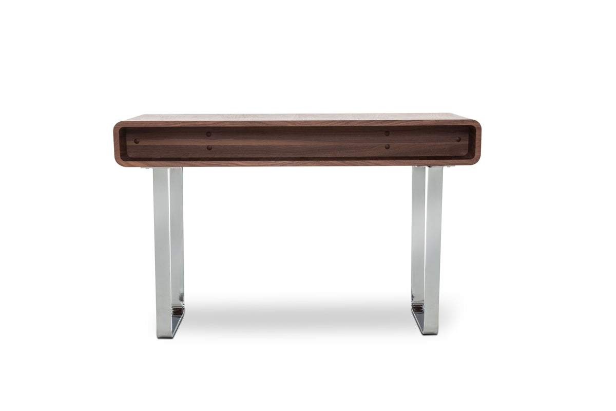 Walnut Veneer Steel & MDF Console Table