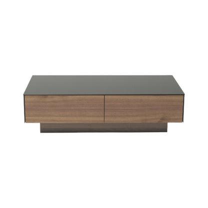 Walnut Veneer Mdf & Glass Coffee Table