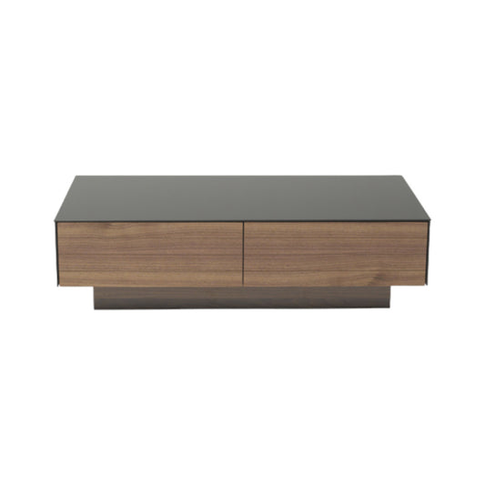 Walnut Veneer Mdf & Glass Coffee Table