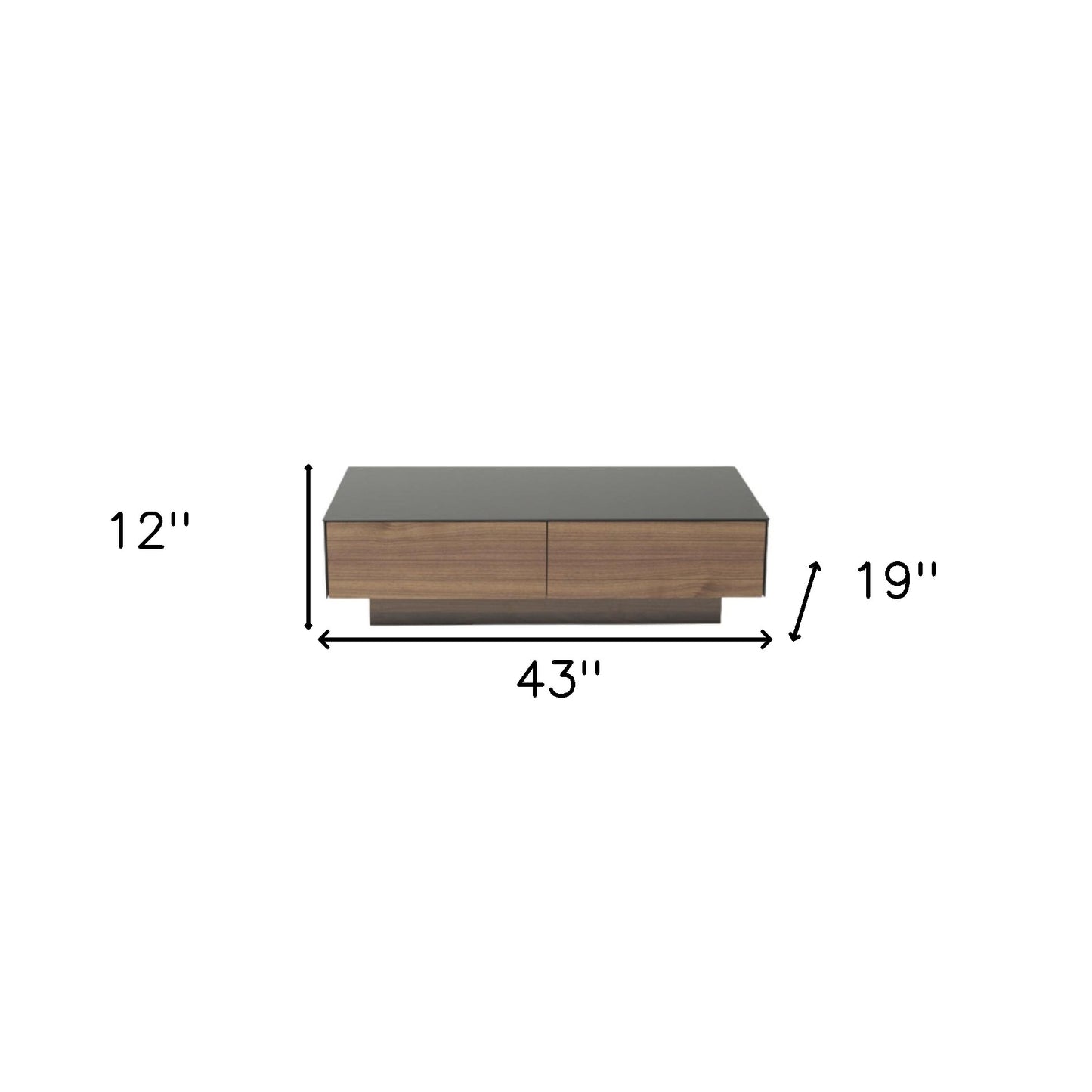 Walnut Veneer Mdf & Glass Coffee Table