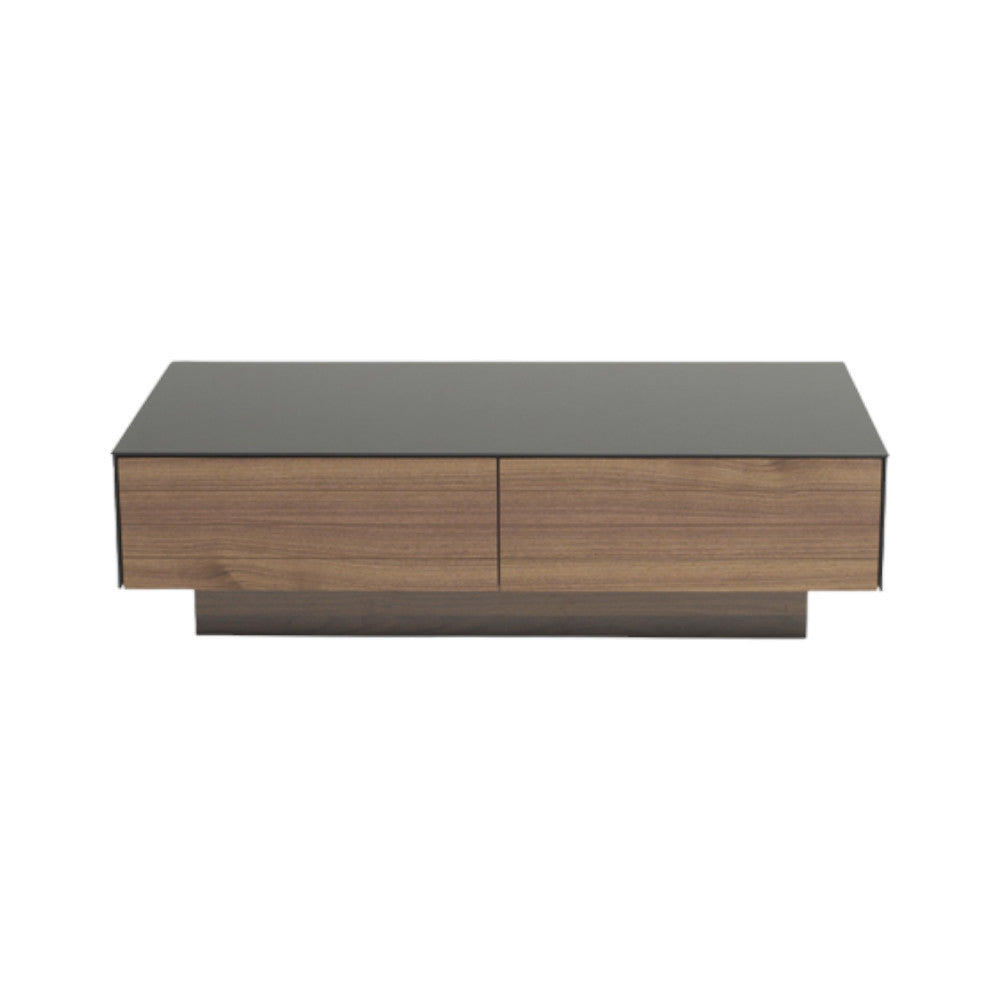 Walnut Veneer Mdf & Glass Coffee Table