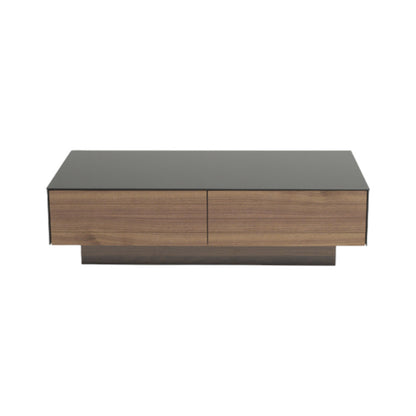 Walnut Veneer Mdf & Glass Coffee Table