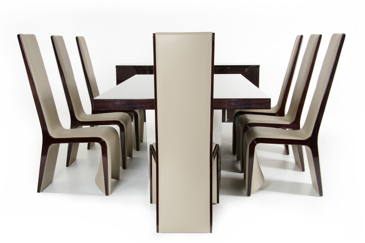 Ebony High Gloss Mdf And Steel Dining Table