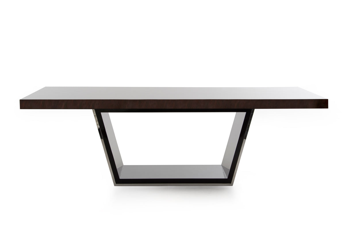 Ebony High Gloss Mdf And Steel Dining Table