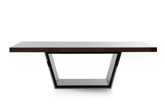 Ebony High Gloss Mdf And Steel Dining Table
