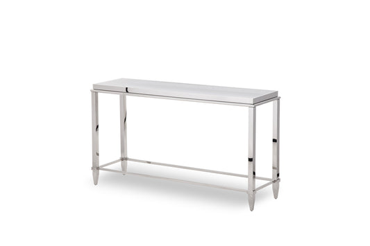 Silver Glass Frame Console Table