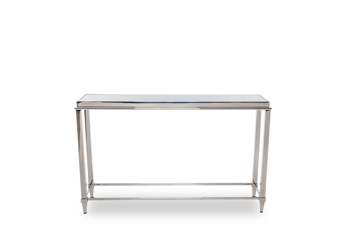 Silver Glass Frame Console Table