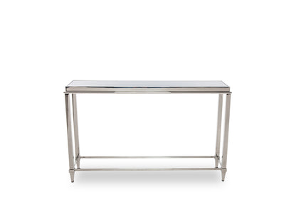 Silver Glass Frame Console Table