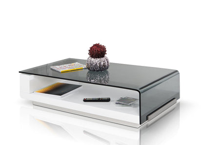 Glass Steel & Mdf Coffee Table