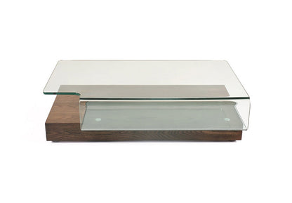 Elm Veneer & Glass Coffee Table
