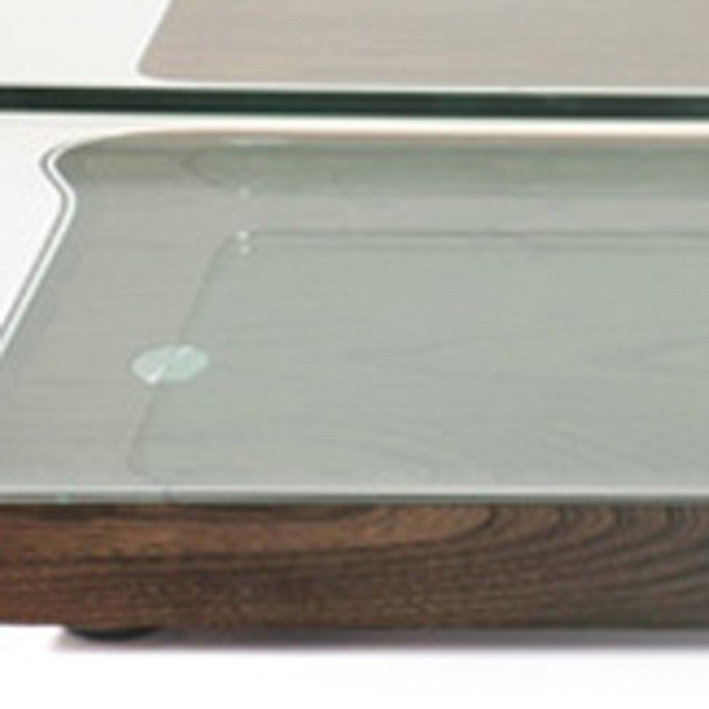 Elm Veneer & Glass Coffee Table