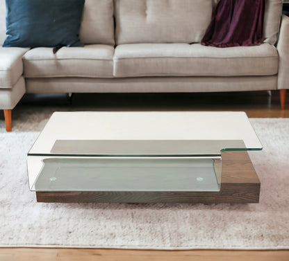 Elm Veneer & Glass Coffee Table