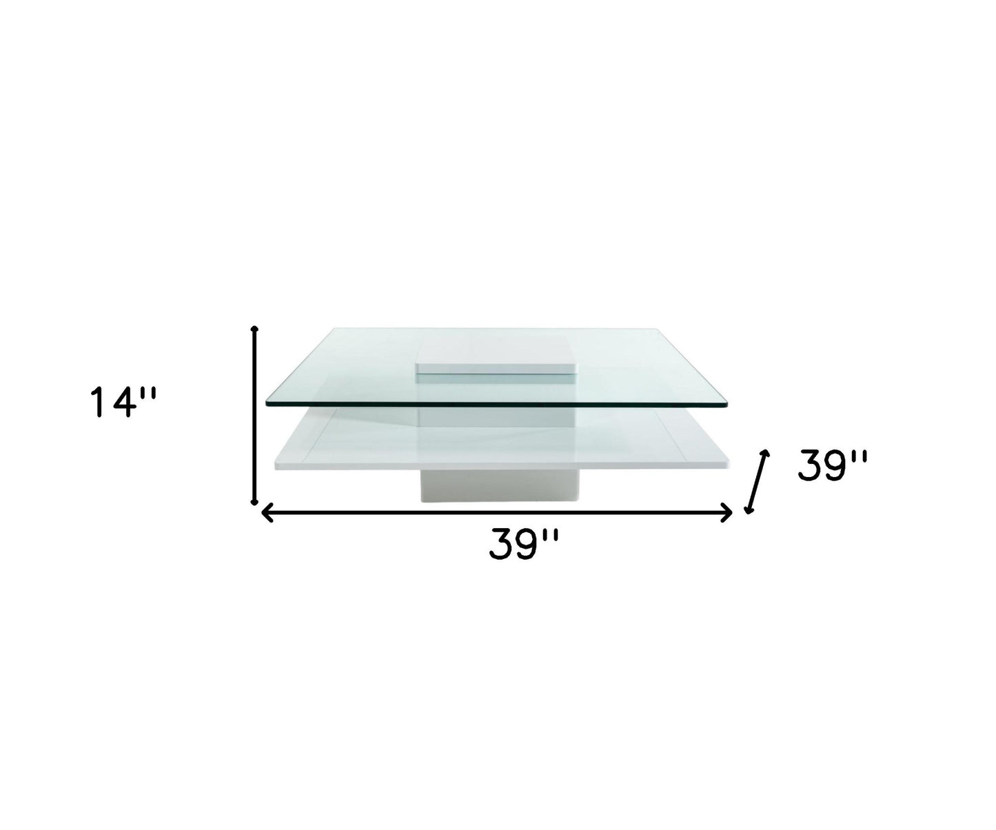 Clear & White Glass Coffee Table