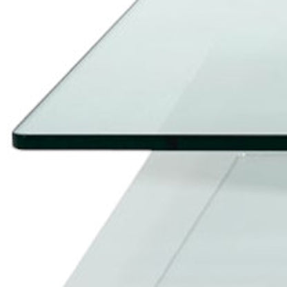 Clear & White Glass Coffee Table