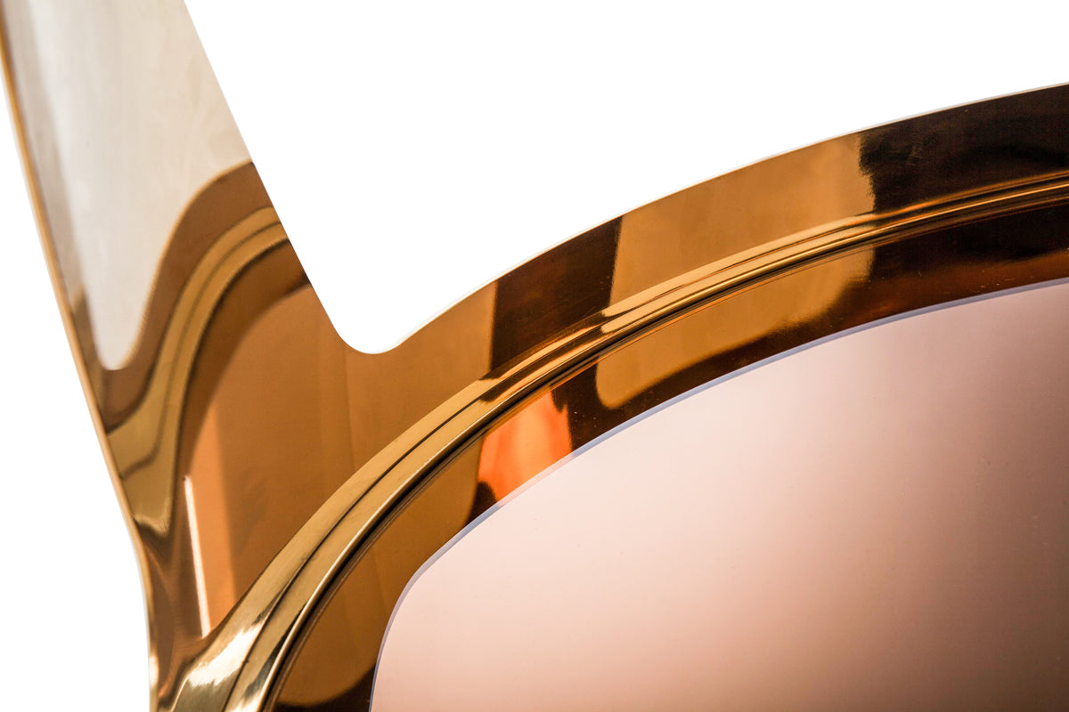 Gold Steel & Glass Round Coffee Table