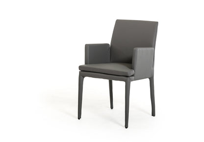 Gray Faux Leather Dining Chair