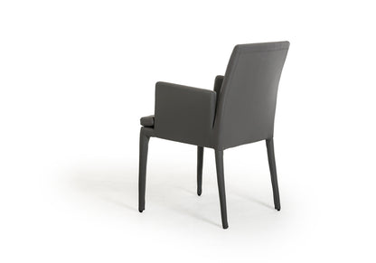 Gray Faux Leather Dining Chair