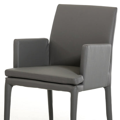 Gray Faux Leather Dining Chair