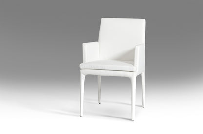 White Faux Leather Dining Chair