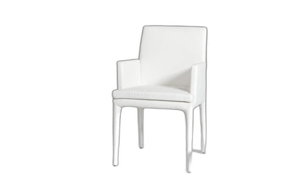 White Faux Leather Dining Chair