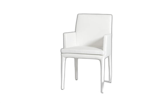White Faux Leather Dining Chair