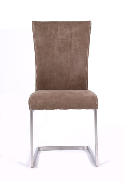 Brown & Silver Fabric Dining Chair - Set of 2