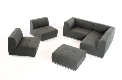 Gray Modular L Shaped 5 Piece Sectional