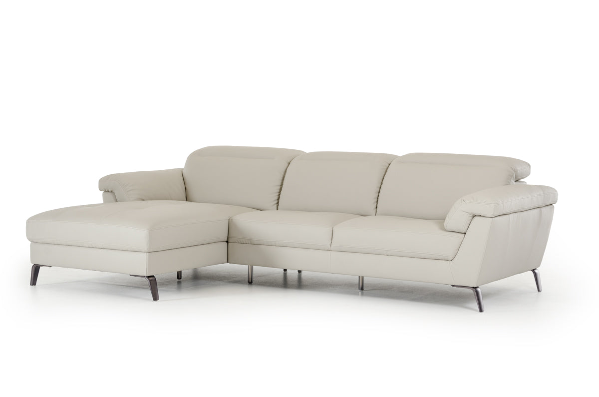 Light Grey Eco Leather Sectional