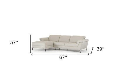 Light Grey Eco Leather Sectional
