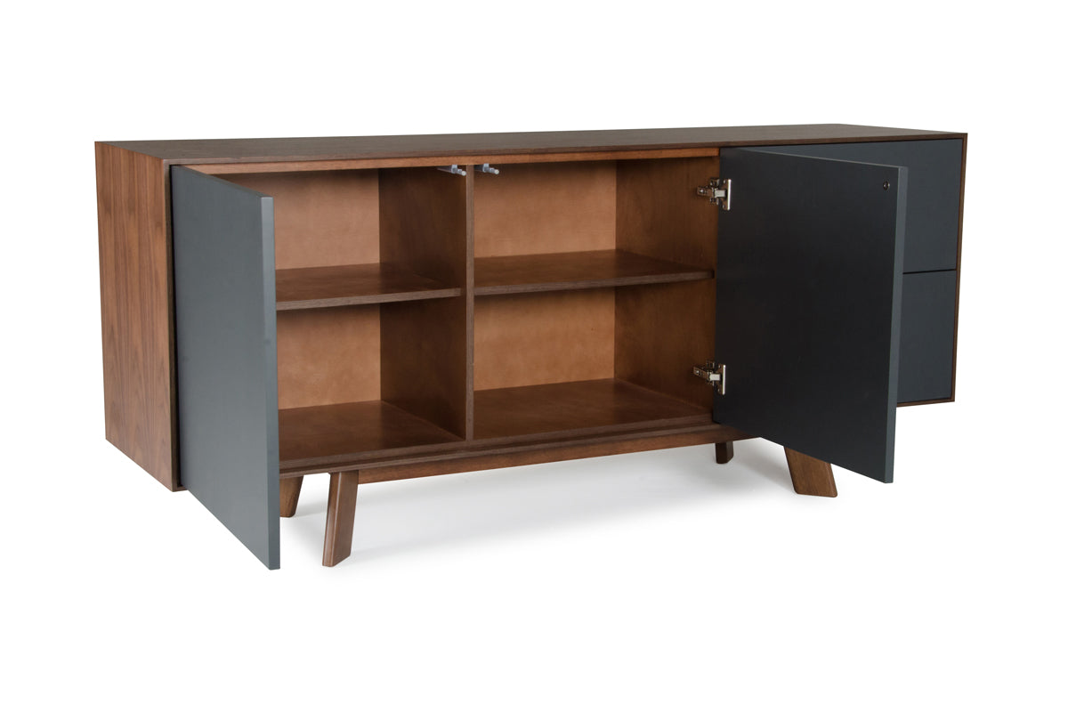 Charcoal 2 Drawer Sideboard w/ 2 Doors