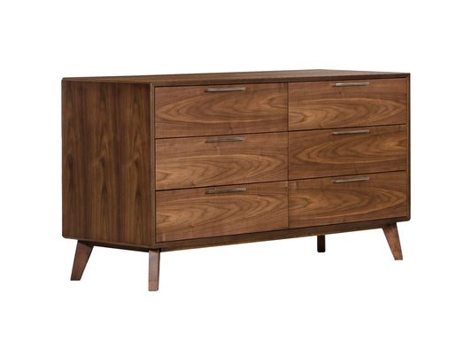 Brown Wood Six Drawer Double Dresser image 2