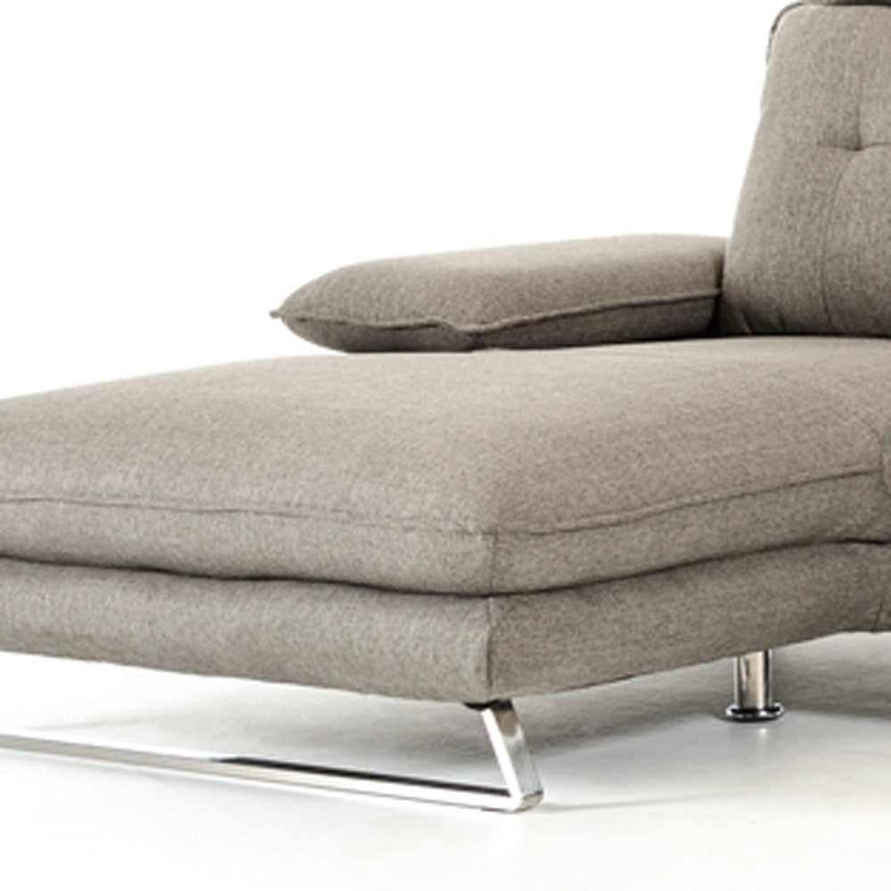 Grey Foam Steel Wood And Veneer Sectional