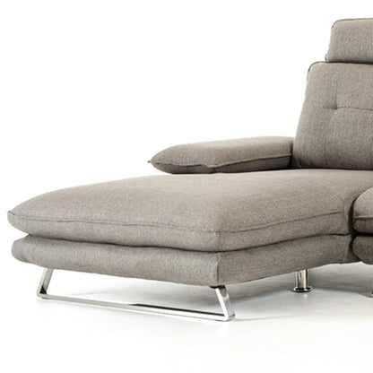 Grey Foam Steel Wood And Veneer Sectional