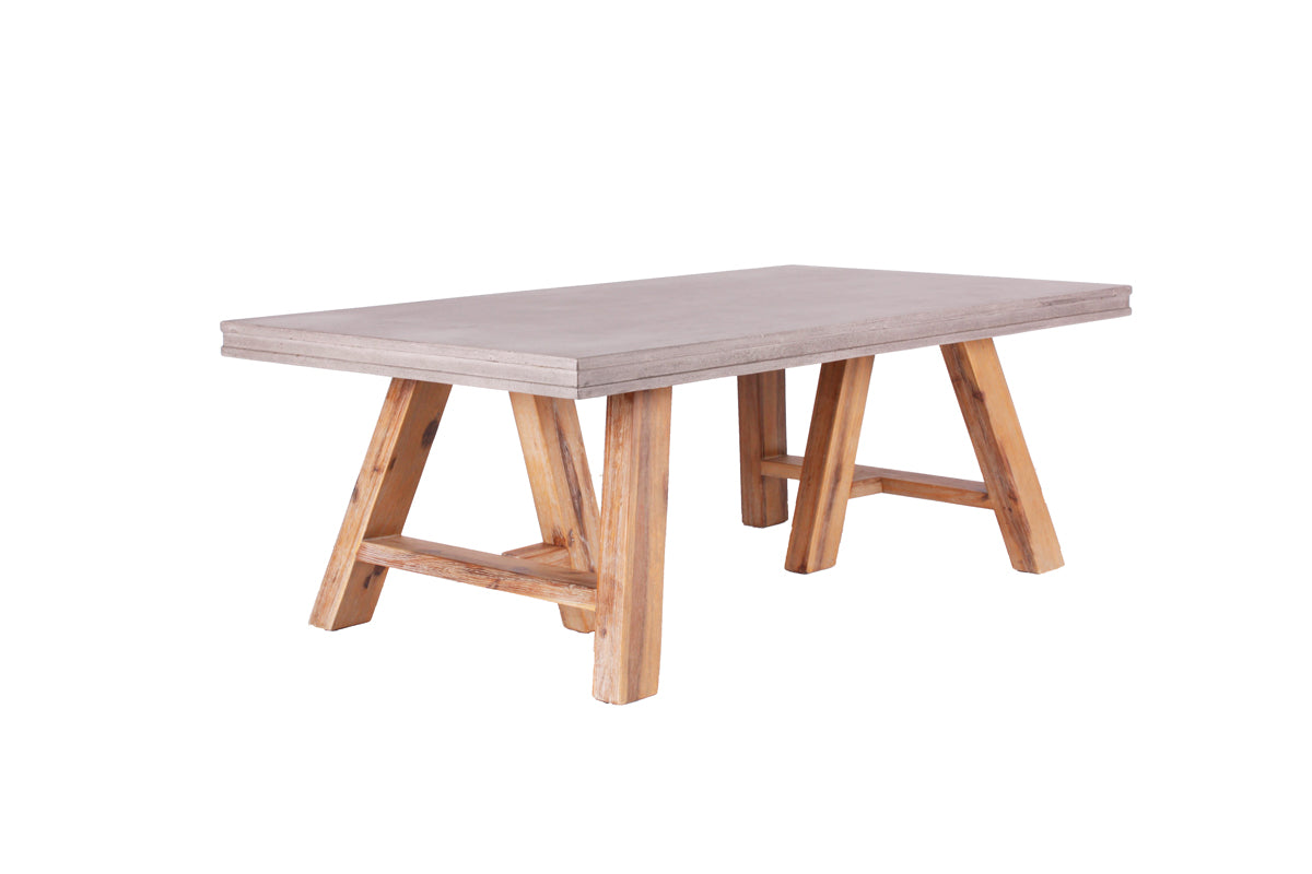 Concrete & Solid Acacia Wood Coffee Table