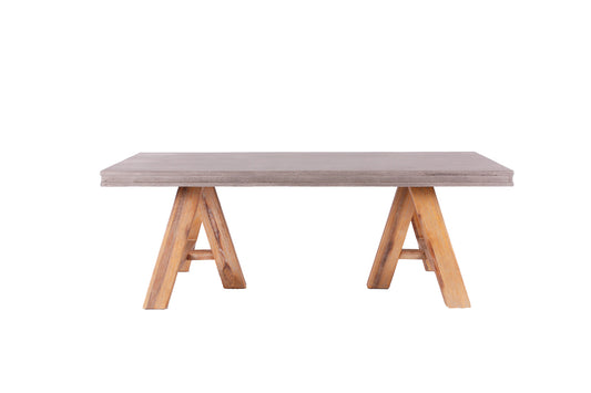 Concrete & Solid Acacia Wood Coffee Table