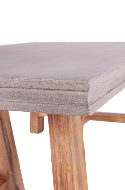 Concrete & Solid Acacia Wood Coffee Table
